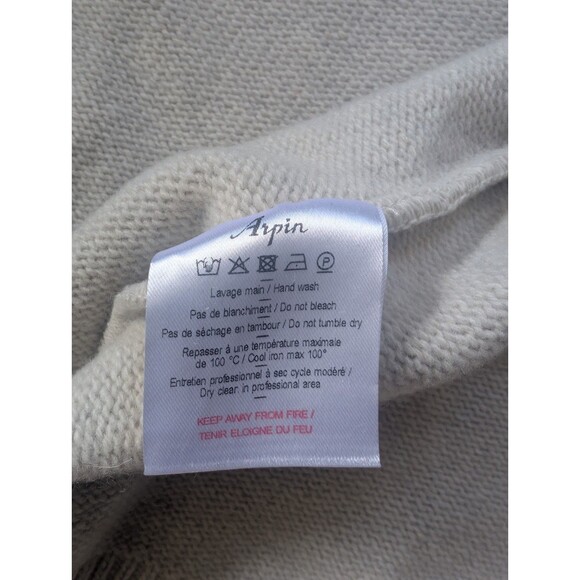 ARPIN 1817 France Sweater Full-Zip Jacket Extra Fine Wool Sz T36 -SM Cream Knit - Picture 15 of 16